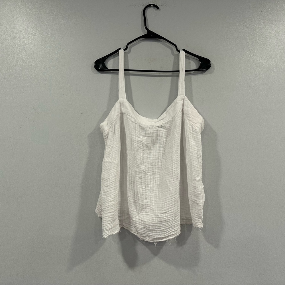 Michael Stars White Gauze Tank Top Large L